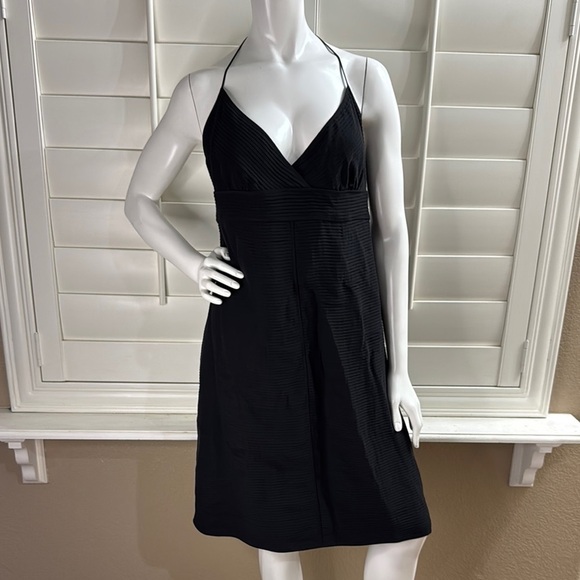 Max Studio Special Edition 100% Silk Pleated Halter Dress Black - Picture 1 of 12